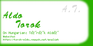 aldo torok business card